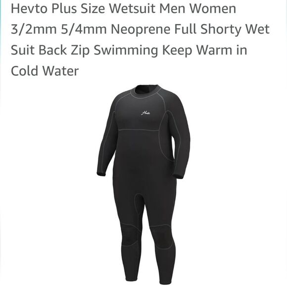 Hevto Plus Size Wetsuit Men Women 3/2mm 5/4mm Neoprene Full Shorty Wet Suit. New - Picture 1 of 14